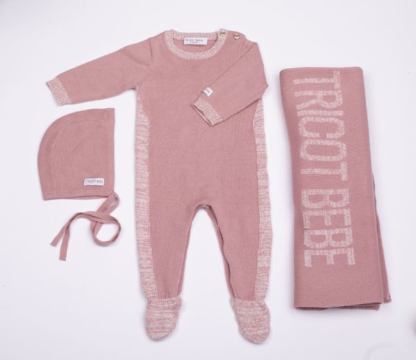 TWEED KNIT FOOTIE W/ HAT - Image 6