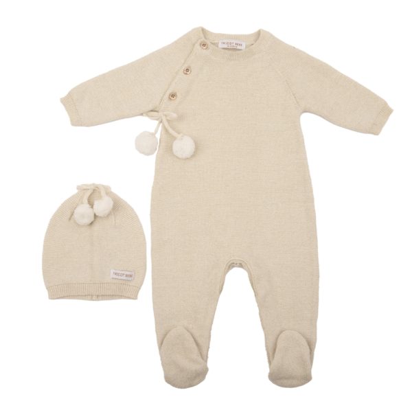 METALLIC KIMONO KNIT FOOTIE W/ HAT - Image 5