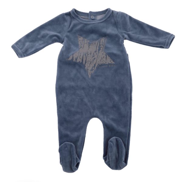 BRUSHED STAR VELOUR FOOTIE<br> 9-12, 12-18