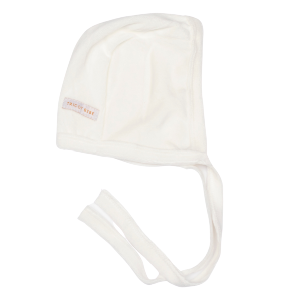 WHITE VELOUR BONNET